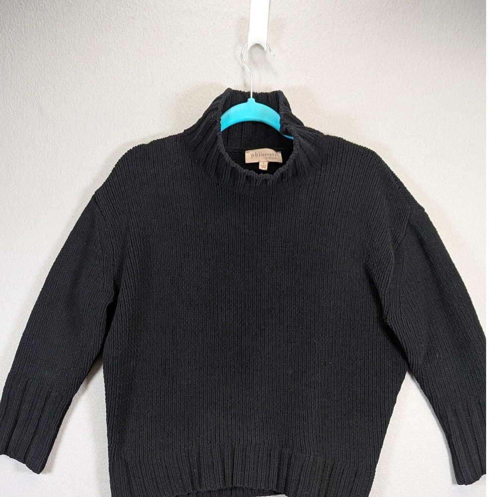 Philosophy Ribbed Mock Neck‎ Pullover Sweater Classic Comfy Warm